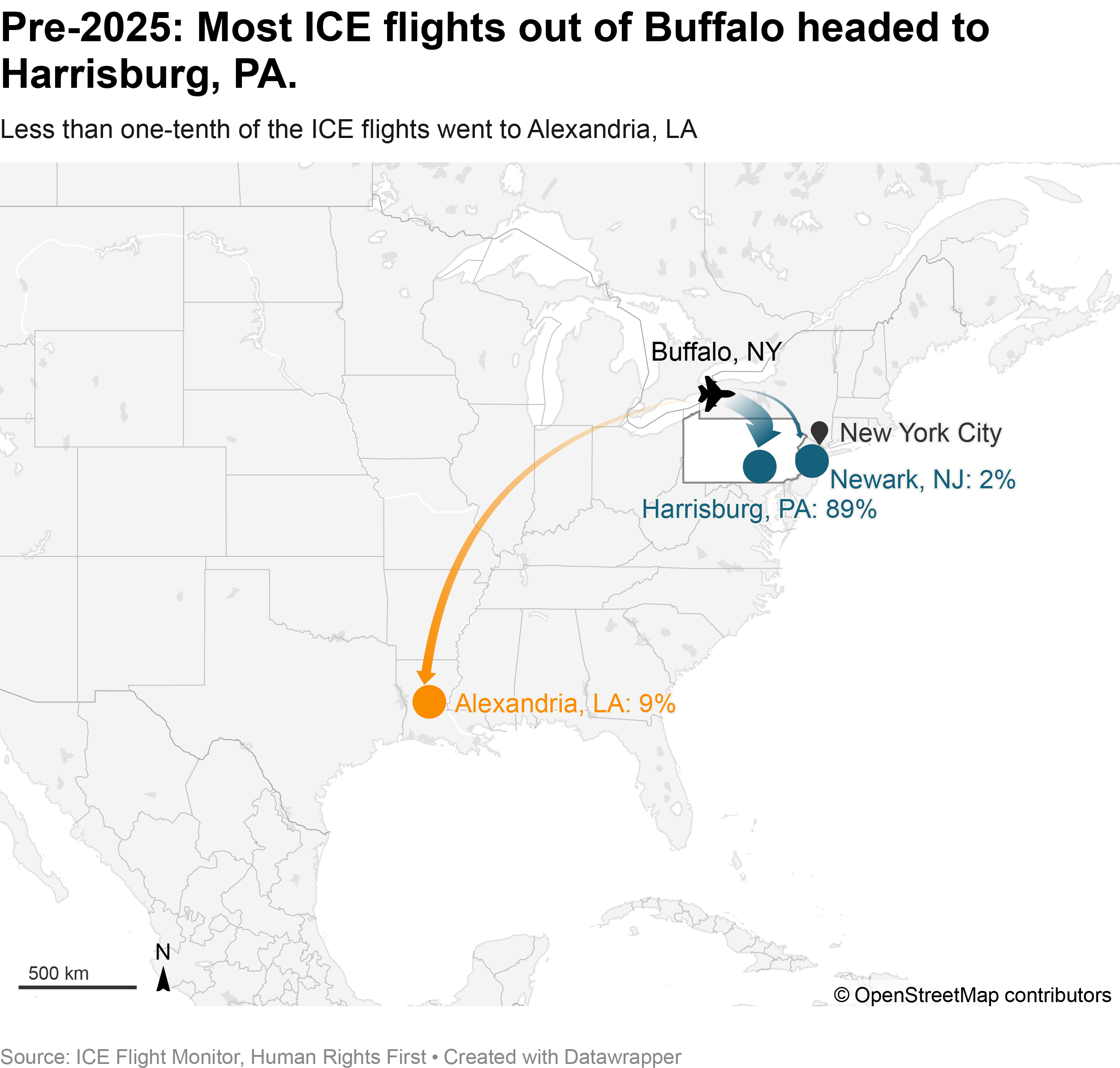Pre-2025 ICE Flight Map